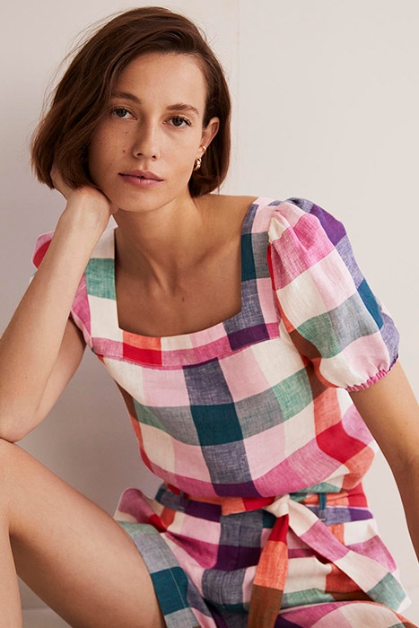 SQUARE NECK LINEN TOP IVO 5