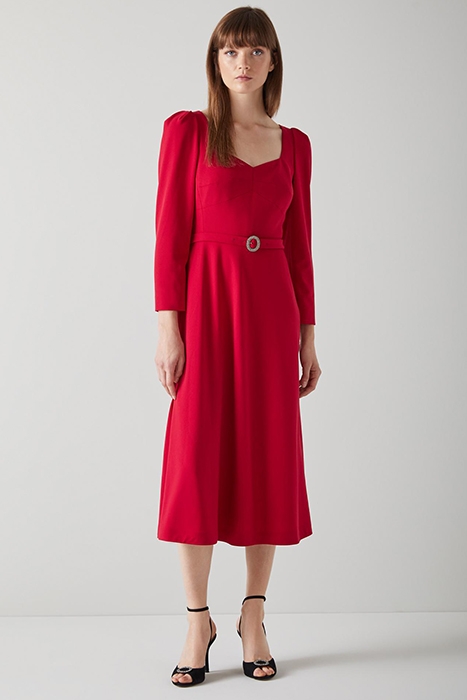 KATERINA MIDI DRESS RASPBERRY 1