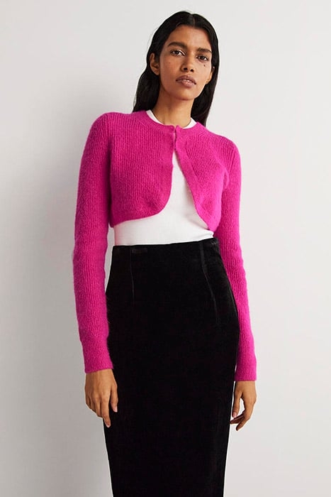 RIB KNIT BOLERO PNK 1