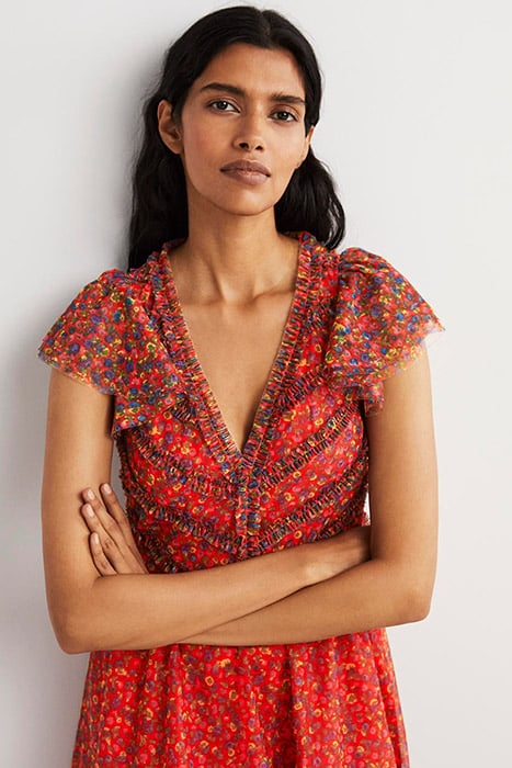 TULLE V-NECK MAXI PARTY DRESS BRD 5