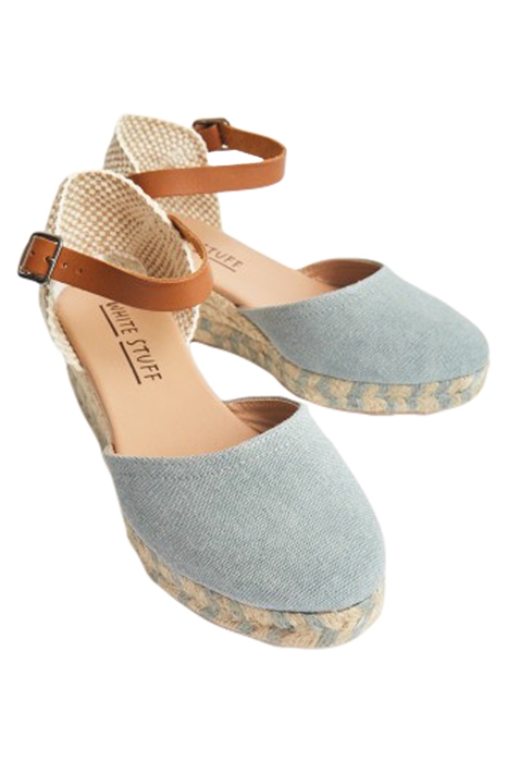 ESPADRILLE CLOSED TOE WEDGE CHAMB BLUE 2