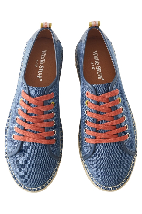 ESPADRILLE LACE UP FLATFORMS CHAMB BLUE 3