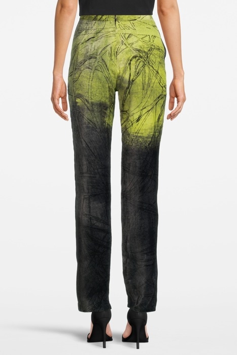 VELVET ABSTRACT SUIT PANTS GREEN 2