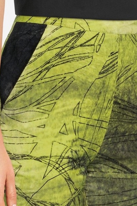 VELVET ABSTRACT SUIT PANTS GREEN 4