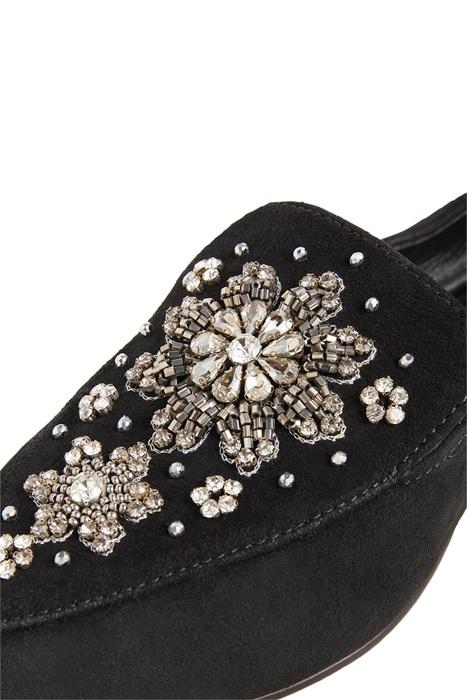 EMBELLISHED SUEDE LOAFER BLK 4