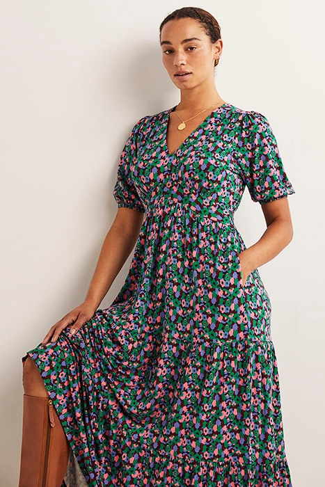 TIERED JERSEY MAXI TEA DRESS LGR 3