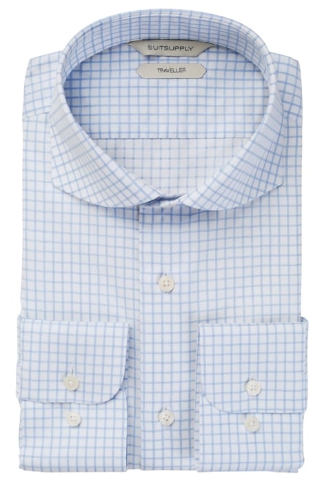 Light Blue Checked Extra Slim Fit Shirt 1