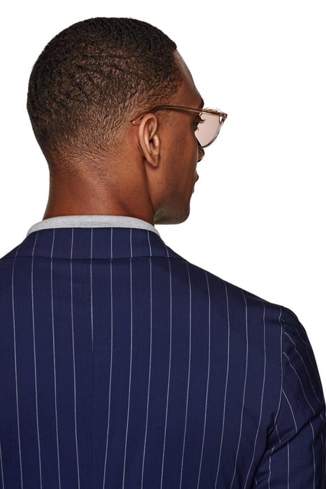 Mid Blue Striped Havana Suit 6