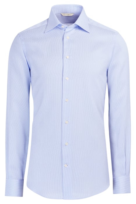Light Blue Checked Slim Fit Shirt 2