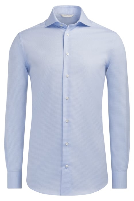 Light Blue Checked Slim Fit Shirt 2