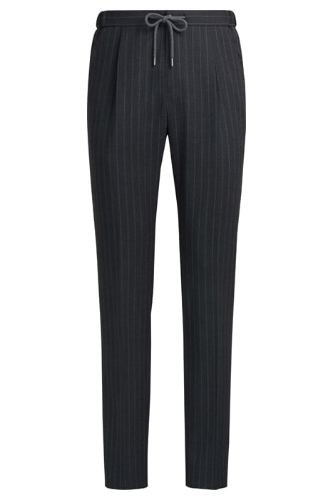 Mid Grey Striped Drawstring Ames Trousers 2