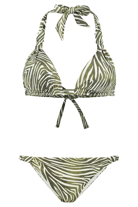 LADIES BIBI BIKINI SET ZANZIBAR ZEBRA PALMTREE GREEN 3