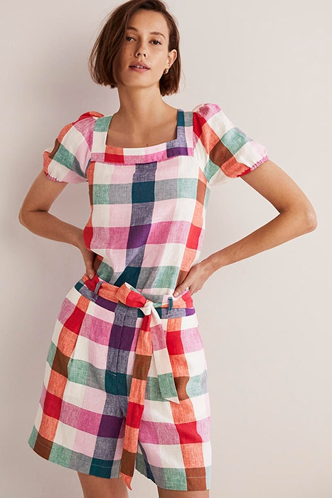 SQUARE NECK LINEN TOP IVO 1