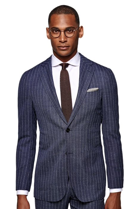 Mid Blue Striped Havana Suit 3