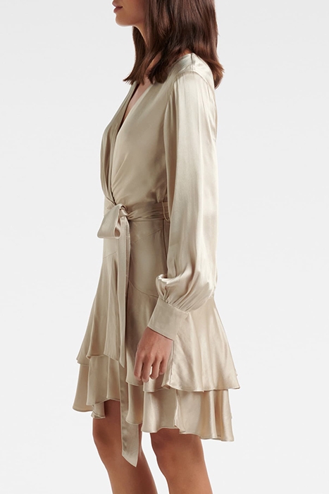 EMERSON LONG SLEEVE SATIN MINI GOLD 4