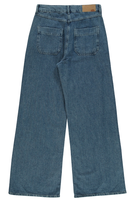 ZUZI LINEN BLEND DNM WIDE JEAN MID BLUE 2