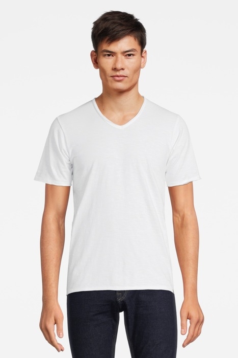 BASIC V-NECK TEE SLUB JERSEY WHITE 2
