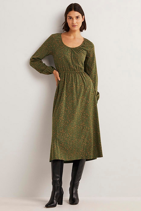 SCOOP NECK JERSEY MIDI DRESS BGR 1