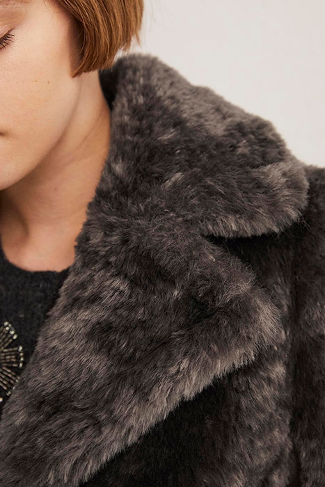 FAUX FUR JACKET BRN 6