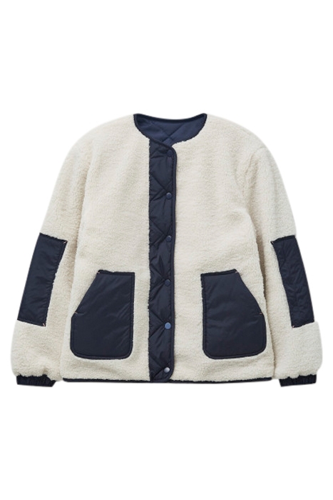 TAYLOR REVERSIBLE BORG JACKET IVORY 1