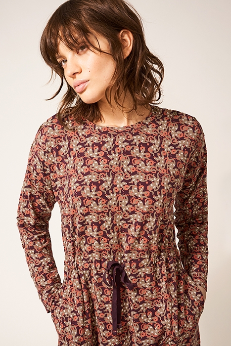 POPPY JERSEY DRESS PLUM MLT 2