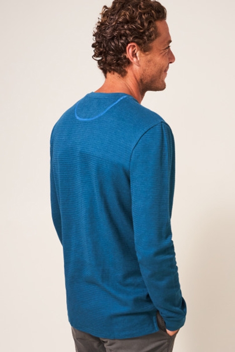 MILTON ZIG ZAG WAFFLE TEE MID TEAL 2