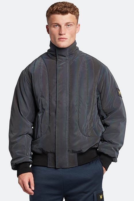 IRIDESCENT PADDED BOMBER Z865 JET BLACK 1