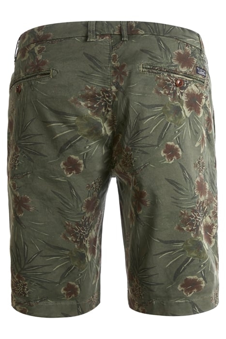 VINTAGE HIBISCUS PRINT SHORT GREEN 5