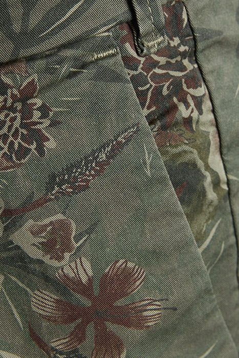 VINTAGE HIBISCUS PRINT SHORT GREEN 3