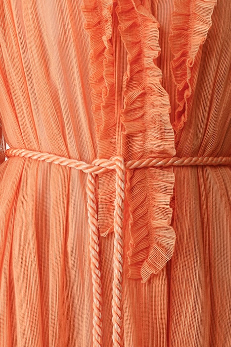 COTTON LENO BELTED DRESS ORANGINA 5