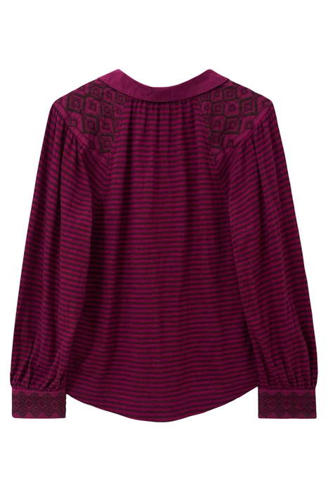 AGNES EMBROIDERED JERSEY SHIRT PINK MLT 6