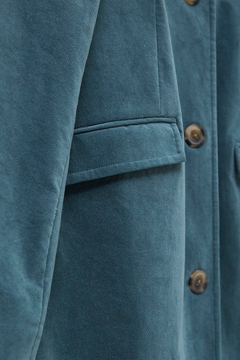 KARLA VELVET COAT MID TEAL 3