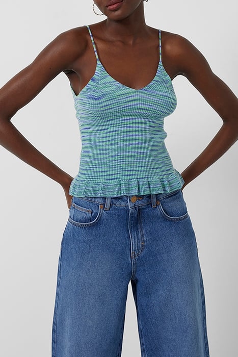 JANNA SPACE DYE CAMI TOP GREEN FLASH MULTI 4