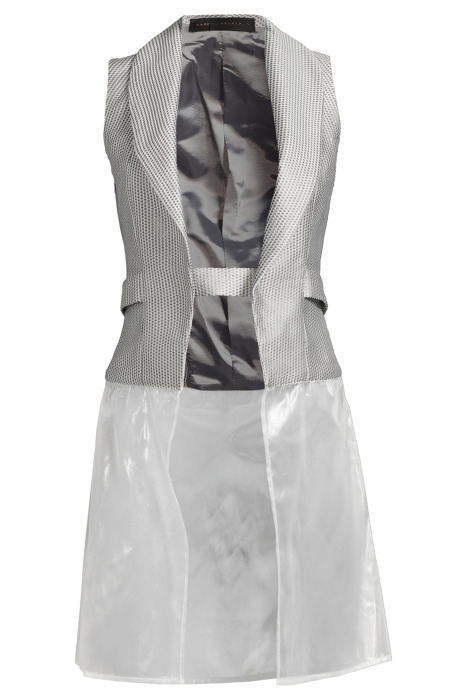 WOMEN‘S TRANSPARENT FITTED VEST SILVER GRAY/WHITE 3