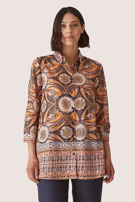 SHIRT WITH ETHNIC PRINT ORANGE 1