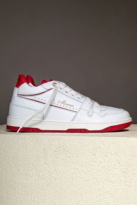 THE BROOKLYN LOW - NAPPA WHITE/RED 6