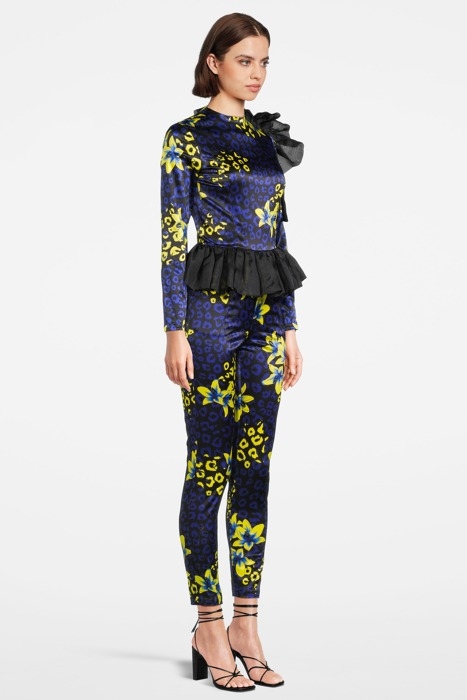 WOMEN‘S SIDE VOLANT OVERALL BLUE LILLY PRINT 4