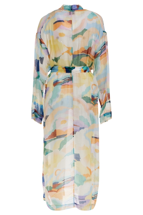 "UP ABOVE THE SKY" PRINT LINEN SILK GAUZE GAWN MORNING 2