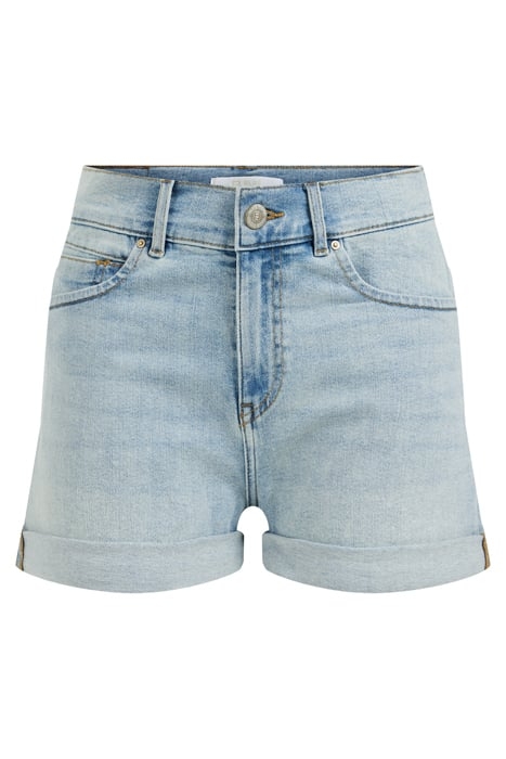 LADIES HIGH RISE DENIM SHORT WITH STRETCH LIGHT BLUE 1