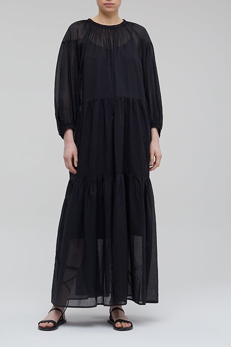TIERED MAXI DRESS BLACK 1