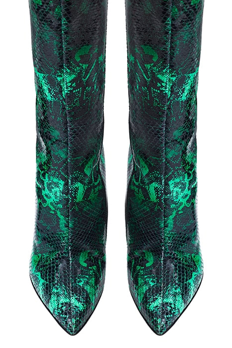 SNAKE-PRINT KNEE-HIGH BOOTS SNAKE PRINT GREEN 4