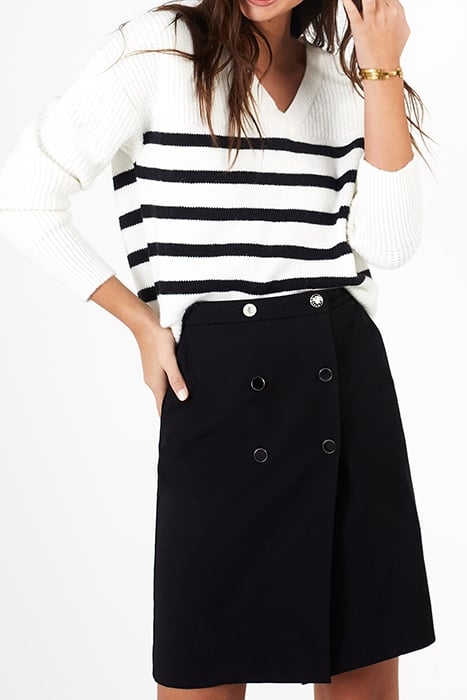 BLACK DOUBLE-BREASTED SHORT SKIRT 1