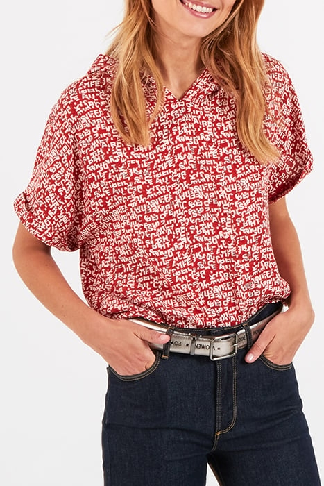 CANDY RED MINI-LETTER PRINT TOP 2