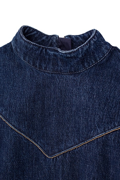 DARK AUTHENTIC HIGH-NECK DENIM DRESS 2