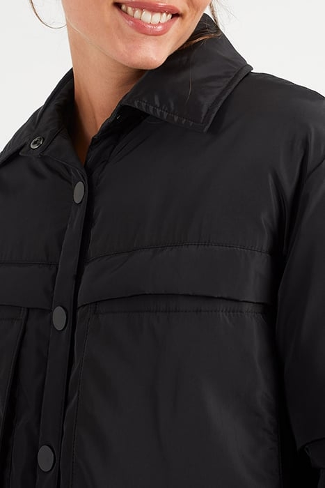 BLACK LONG PADDED JACKET WITH XL POCKETS 6