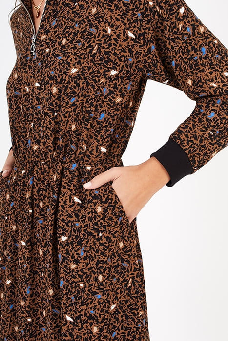 CARAMEL ARTY CAMOUFLAGE PRINT DRESS 5