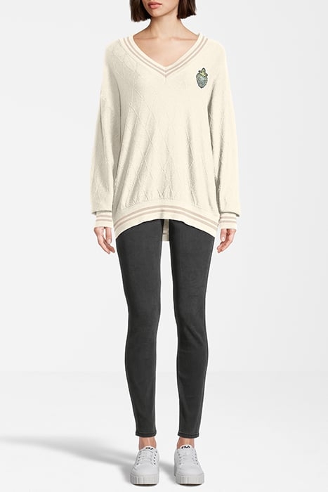 TELLING KNITTED V-NECK SWEATER ANTIQUE WHITE 4