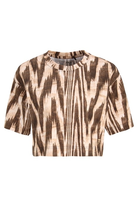 CATTENOM AOP TEE BROWN ABSTRACT ETNO AOP 1