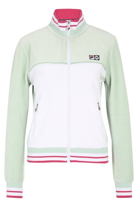ZABIZ TRACK JACKET SILT GREEN-BRIGHT WHITE 1