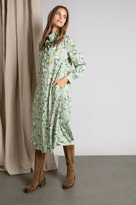 BOW COLLAR DRESS GREEN 2